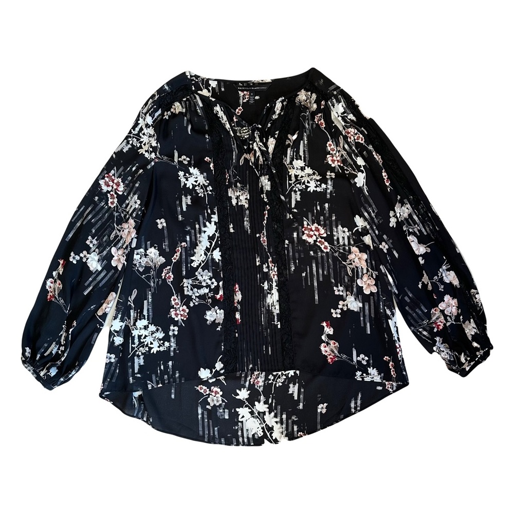 Woman’s Black Floral Blouse